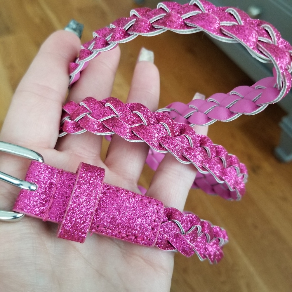 Glitter braided belt